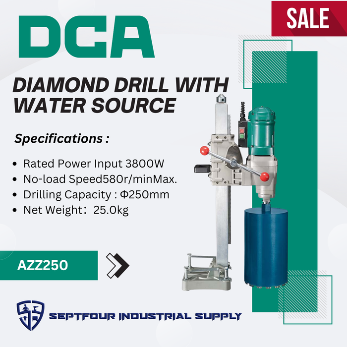 DCA 3800W Diamond Drill w/ Water Source AZZ250