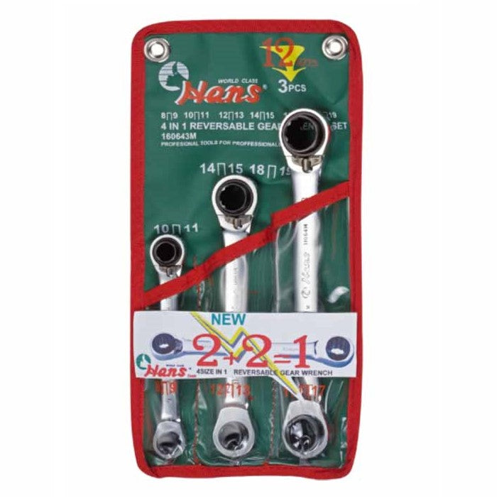 Hans Reversible Gear Ring Wrench Set 160643M