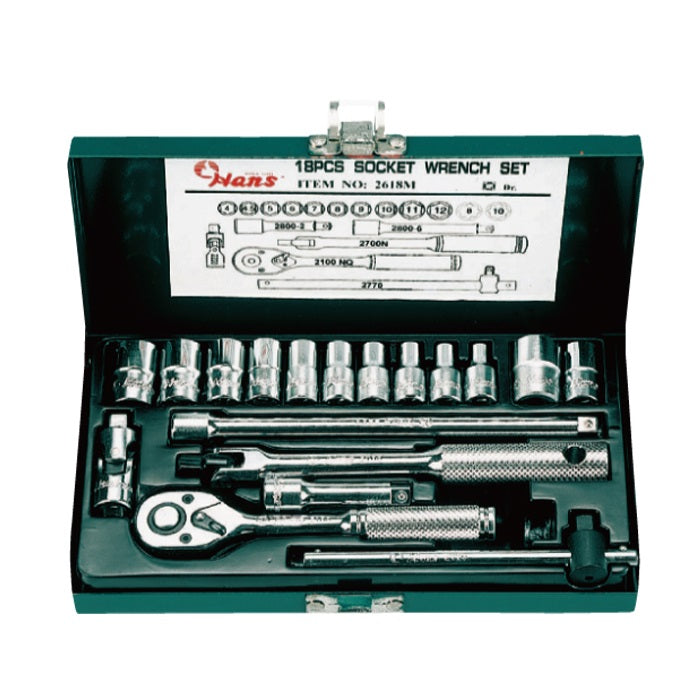 Hans 1/4" Drive Socket Wrench Set (18 PCS)