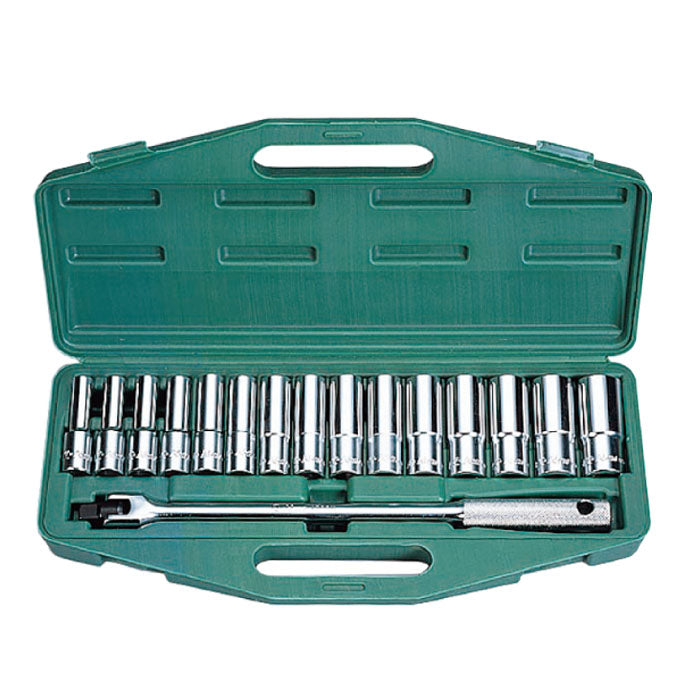 Hans 1/2" Drive Deep Socket Set 4615-2M (16 PCS) - 12Pt.