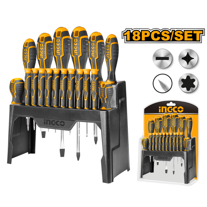 Ingco 18pcs Screwdriver and Precision Screwdriver Set HKSD1828