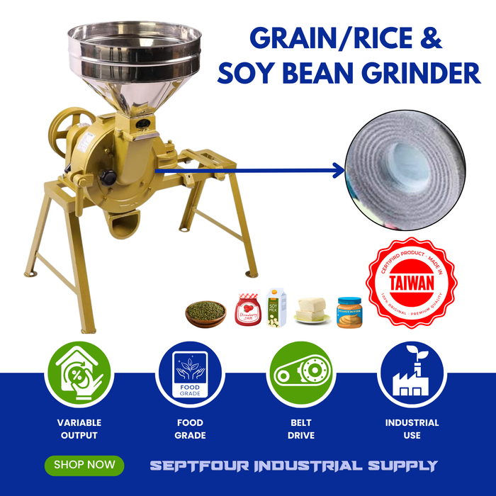 Horizontal Belt Drive Grain/Rice & Soybean Grinder Machine (Made in Taiwan)