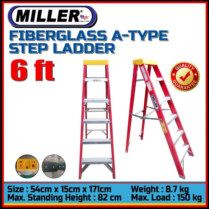 Miller Fiberglass A-Type Step Ladders (USA)