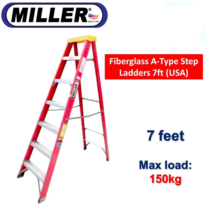 Miller Fiberglass A-Type Step Ladders (USA)