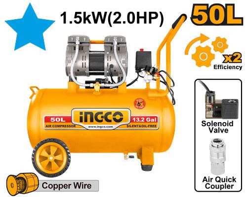 Ingco 2.0HP/ 50L Oil-less Air Compressor ACS112501P