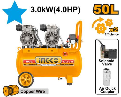 Ingco 4.0HP/50L  Oil-less Air Compressor ACS224501P