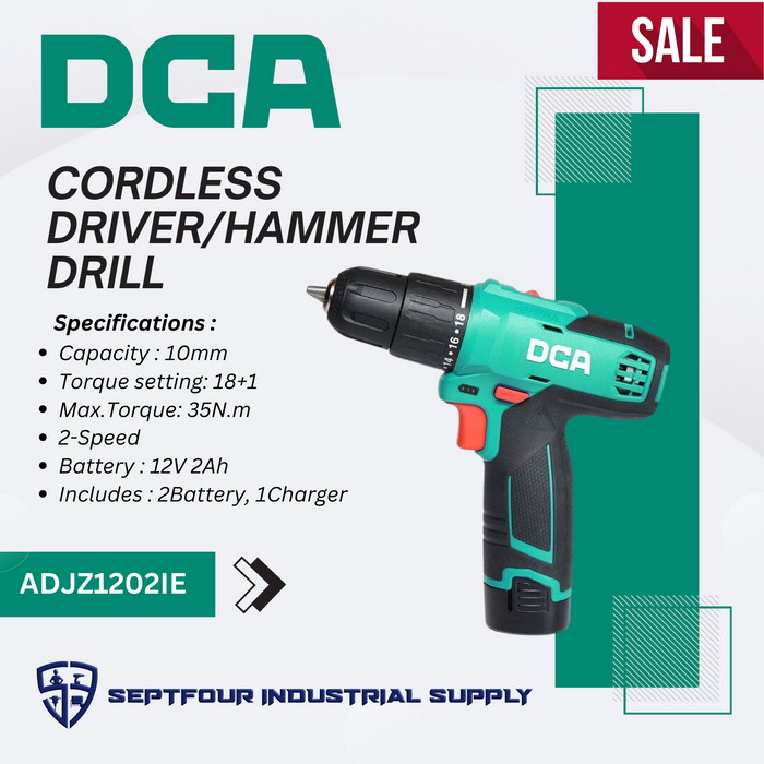 DCA 12V Cordless Driver/Hammer Drill ADJZ1202iE
