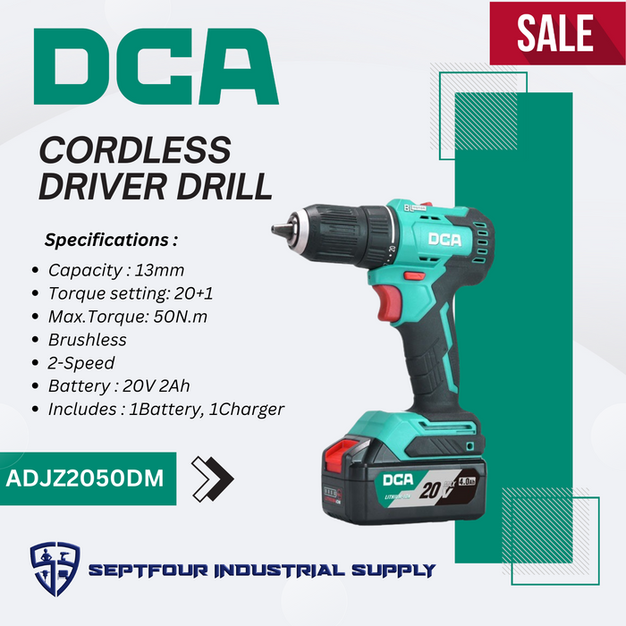 DCA 13mm 20V Cordless Brushless Driver Drill ADJZ2050DM