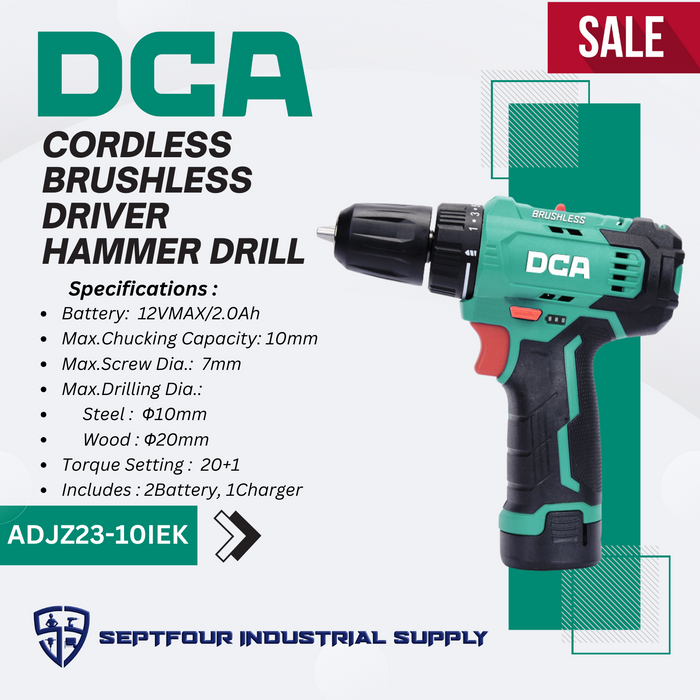 DCA 12V Cordless Brushless Driver/Hammer Drill ADJZ23-10iEK