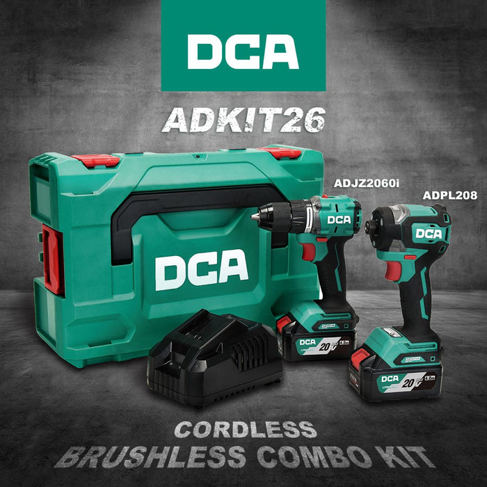 DCA 20V Cordless Brushless Combo Kit ADKIT26 EK