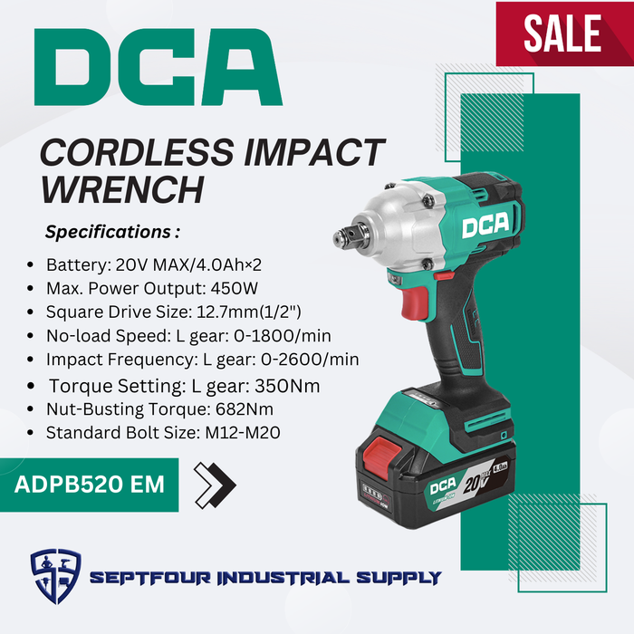 DCA 20V 450W Cordless Impact Wrench ADPB520 EM