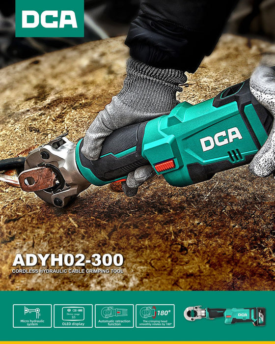 DCA 17mm 20V Cordless Hydraulic Cable Crimping Tool ADYH02-300 EM