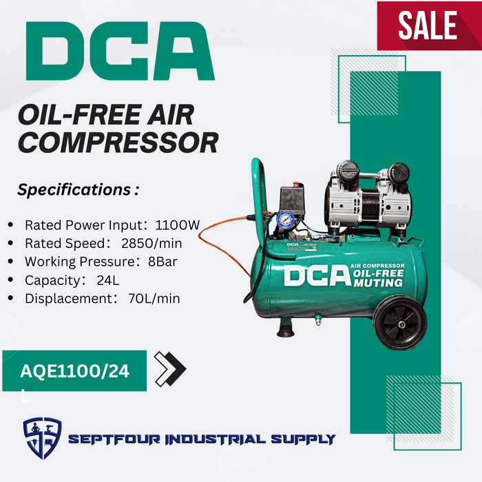 DCA 24L 1100W Oil-Free Air Compressor AQE1100/24L