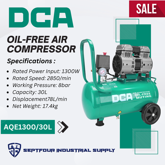 DCA 30L 1300W Oil-Free Air Compressor AQE1300/30L