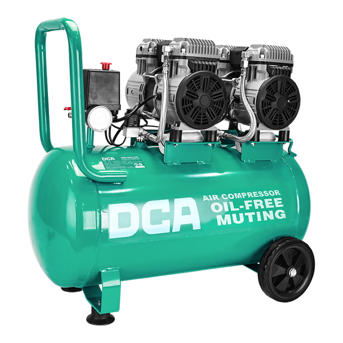 DCA 1300W Oil-Free Air Compressor AQE1300×2/50L