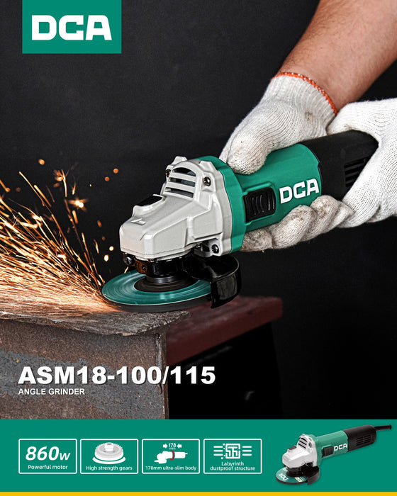 DCA 4"/ 100mm 850W Angle Grinder ASM18-100B