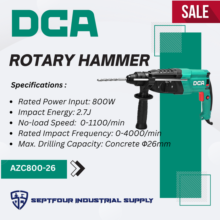 DCA 26mm 800W Electric Rotary Hammer AZC800-26