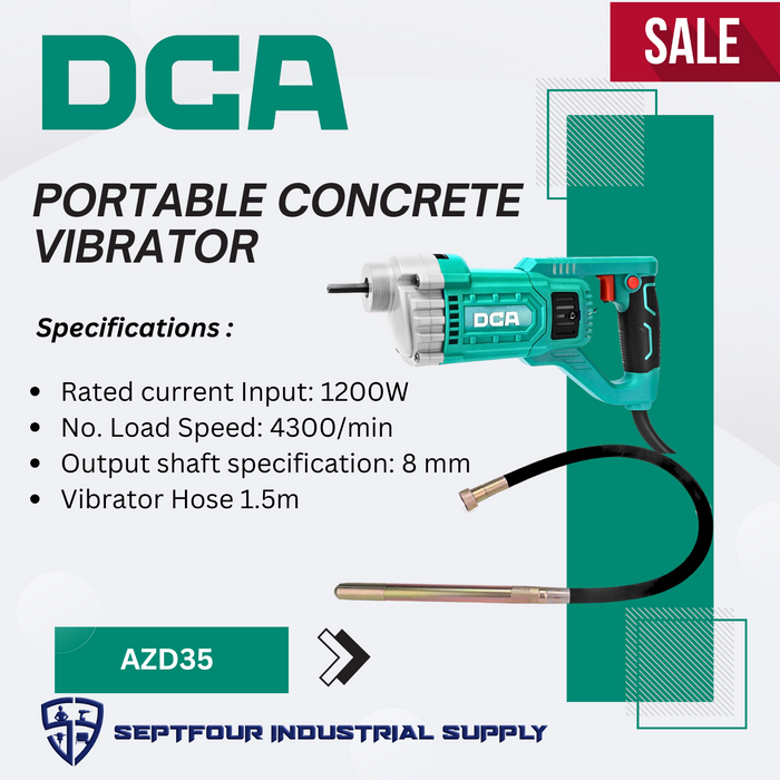 DCA 1200W Portable Concrete Vibrator AZD35