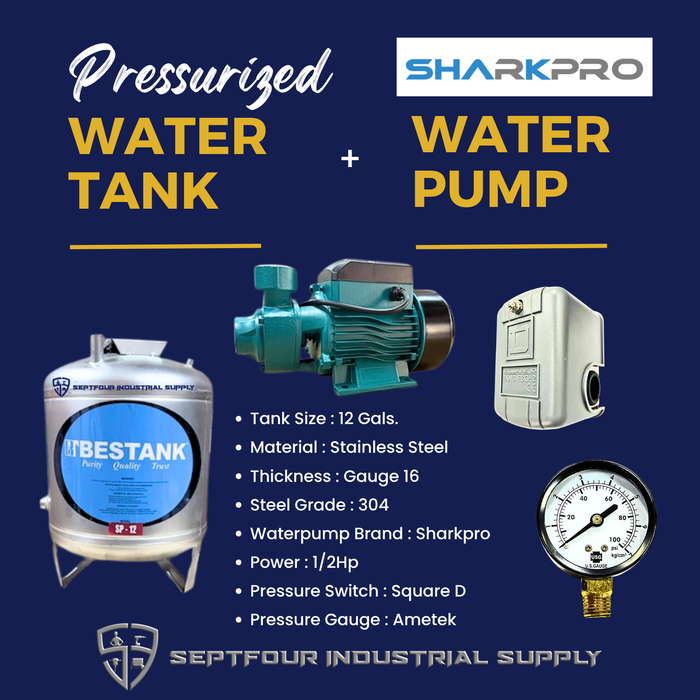 Sharkpro 1/2HP or 1HP Jet Pump with Pressure Tank (set)