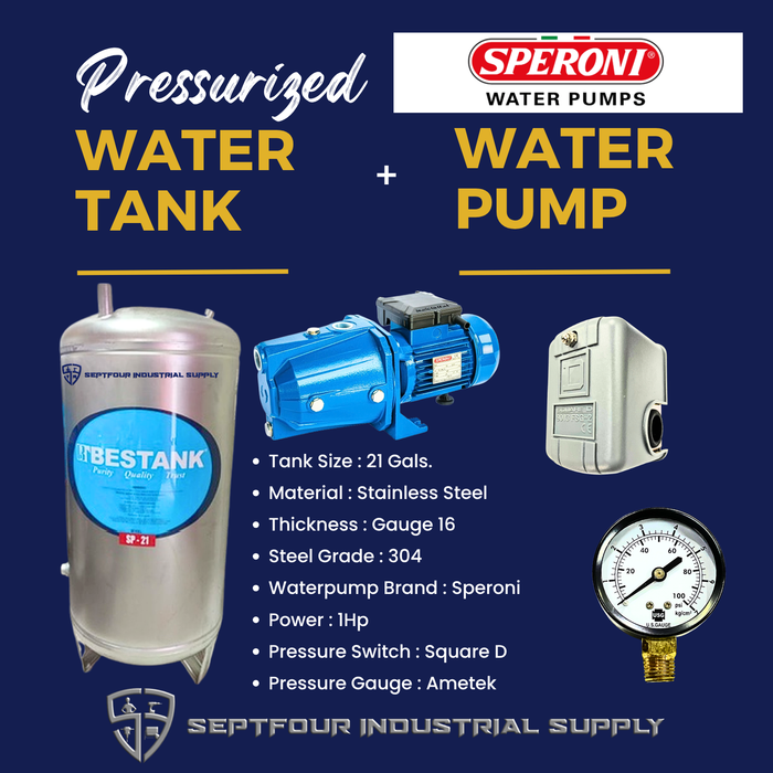 Speroni JET Waterpump with Stainless Pressure Tank