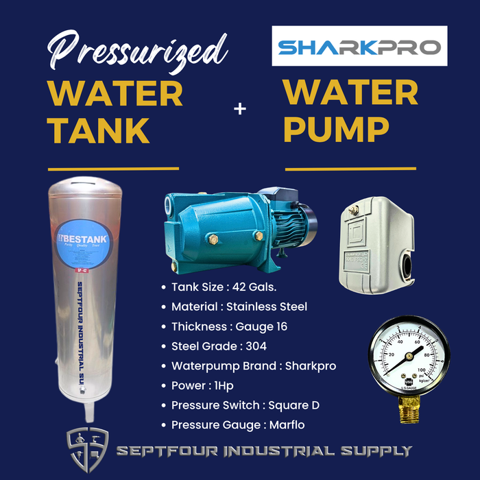 Sharkpro 1/2HP or 1HP Jet Pump with Pressure Tank (set)