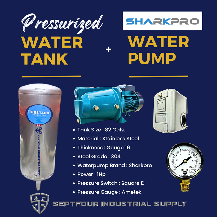 Sharkpro 1/2HP or 1HP Jet Pump with Pressure Tank (set)