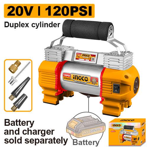 Ingco 20V 120psi Cordless Auto Air Compressor CACLI2026
