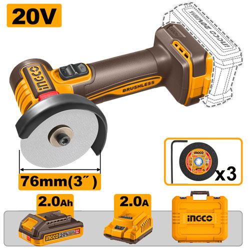 Ingco 20V 76mm Cordless Mini Cut-off Tool CAGLI207625