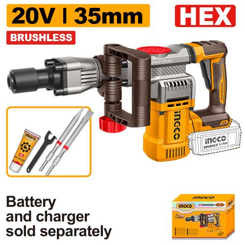 Ingco 20V 35mm Cordless Demolition Breaker CDBLI20358