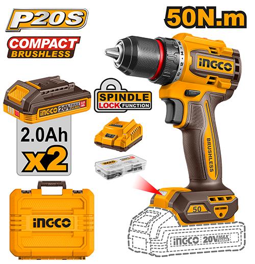Ingco 20V 50Nm Cordless Drill CDLI205062