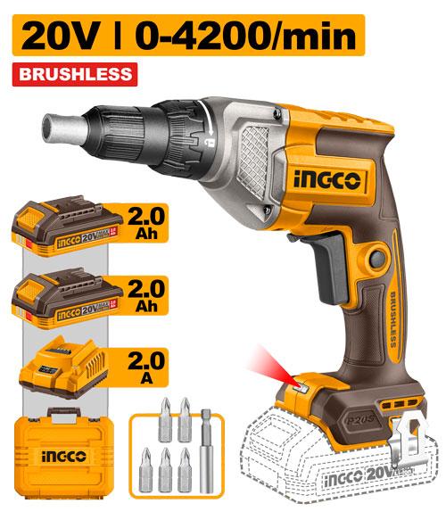 Ingco 20V Cordless Drywall Screwdriver CDSLI204282