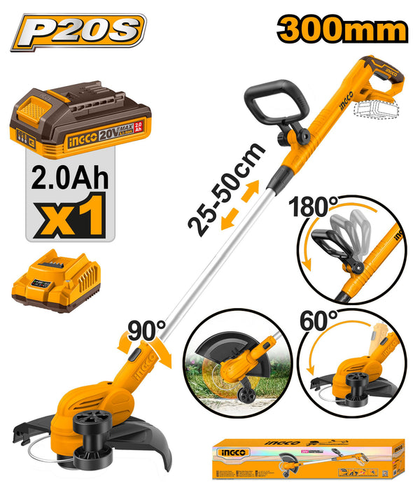 Ingco 20V Li-Ion Cordless Grass Trimmer CGTLI203285