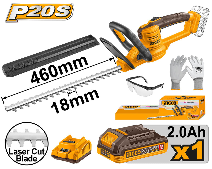 Ingco 20V Li-Ion Cordless  Hedge Trimmer CHTLI20461