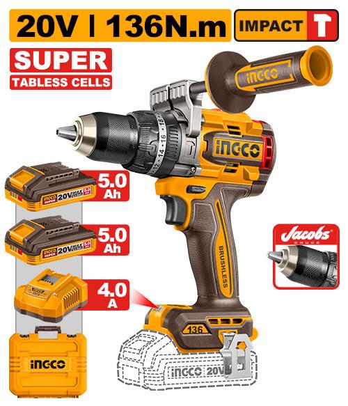 Ingco  20V 136Nm Cordless Impact Drill CIDLI2013682