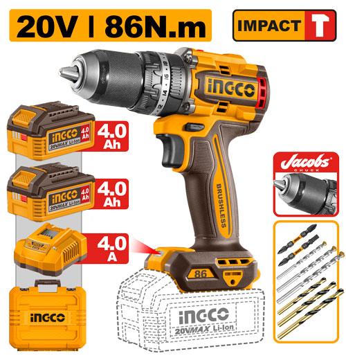 Ingco 20V 86Nm Cordless Impact Drill CIDLI208689