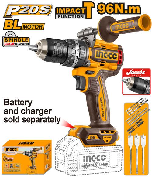 Ingco 20V 96Nm Cordless Impact Drill CIDLI209685