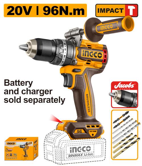 Ingco 20V 96Nm Cordless Impact Drill CIDLI209687