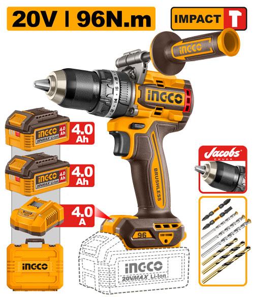 Ingco 20V 96Nm Cordless Impact Dril CIDLI209688