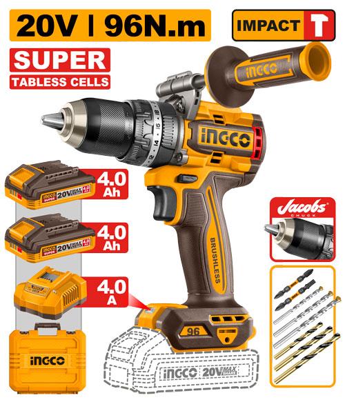 Ingco 20V 96Nm Cordless Impact Drill CIDLI209689
