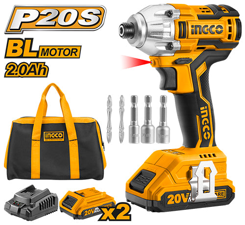 Ingco 20 Volt Ingco 20V Li-Ion Cordless Impact Driver BL Motor