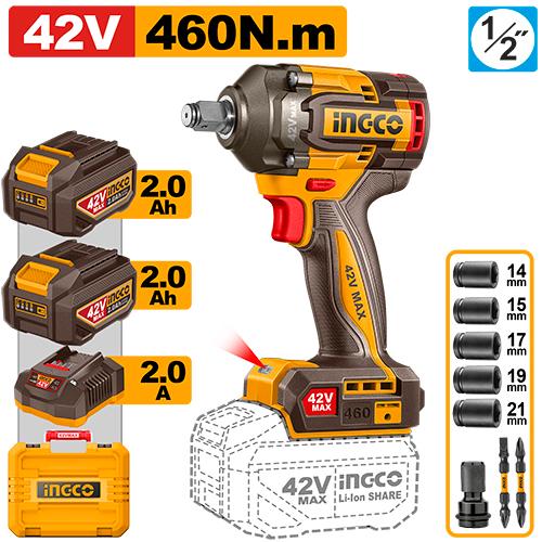 Ingco 42V Cordless Impact Wrench CIWLI42462