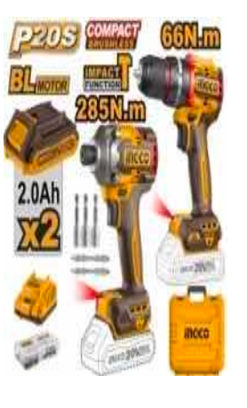 Ingco 66N.m Cordless 2 pcs Combo Kit CKLI20277