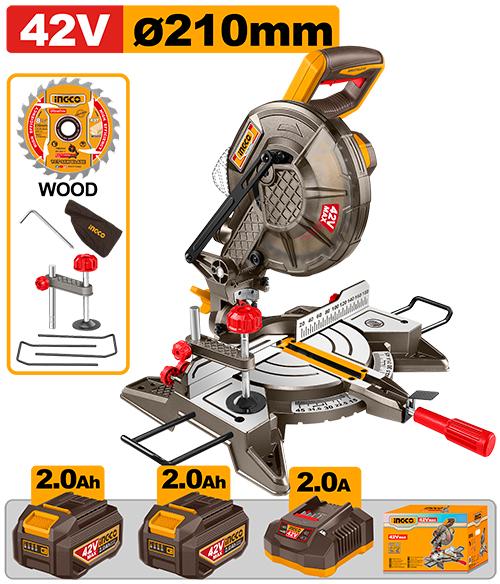 Ingco  42V 210mm Cordless Mitre Saw CMSLI422182