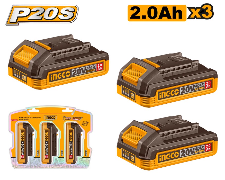 Ingco 20V P20S Li-Ion Battery Kit COSLI240311