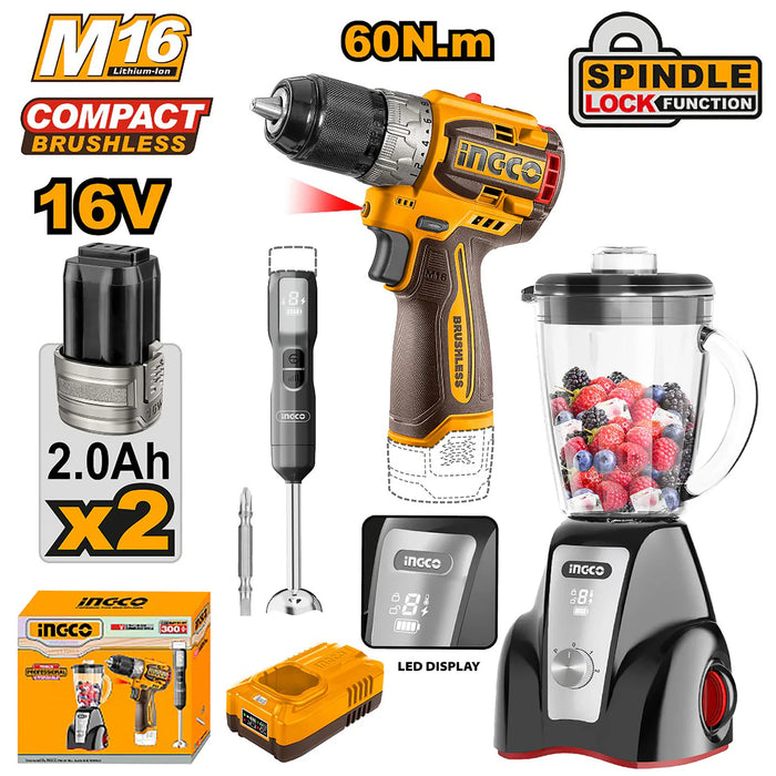 Ingco 16V Cordless 3pcs Combo Kit COSLI240868