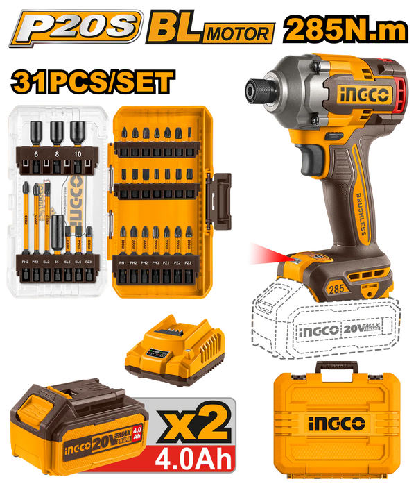 Ingco Cordless Impact Driver Set COSLI240966