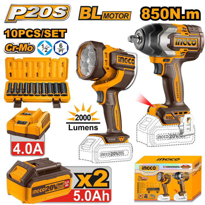 Ingco 2 pcs Cordless Combo Kit COSLI241181