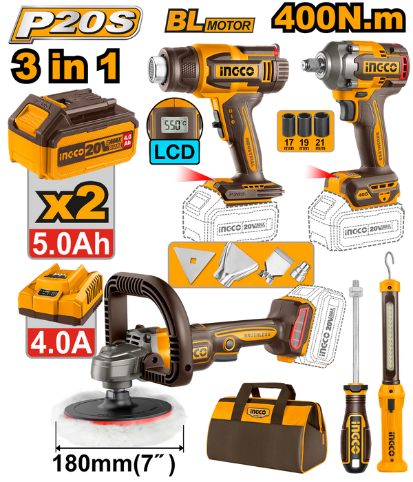 Ingco 4pcs Cordless Combo Kit  COSLI241182
