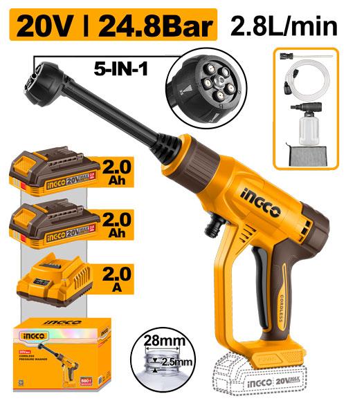 Ingco 20V 24 Bar  Cordless Pressure Washer CPWLI20582