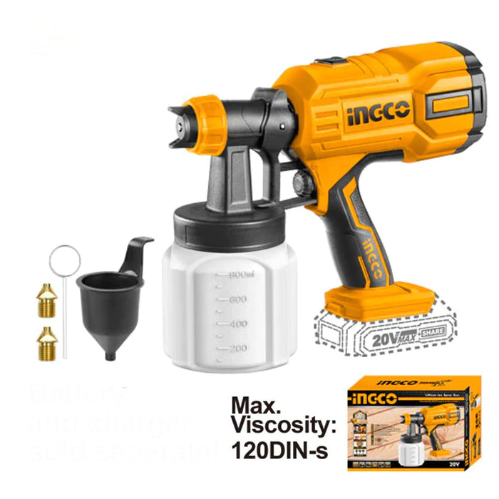 Ingco  800 ml 20V  Li-Ion  Cordless Spray Gun  CSGLI2003